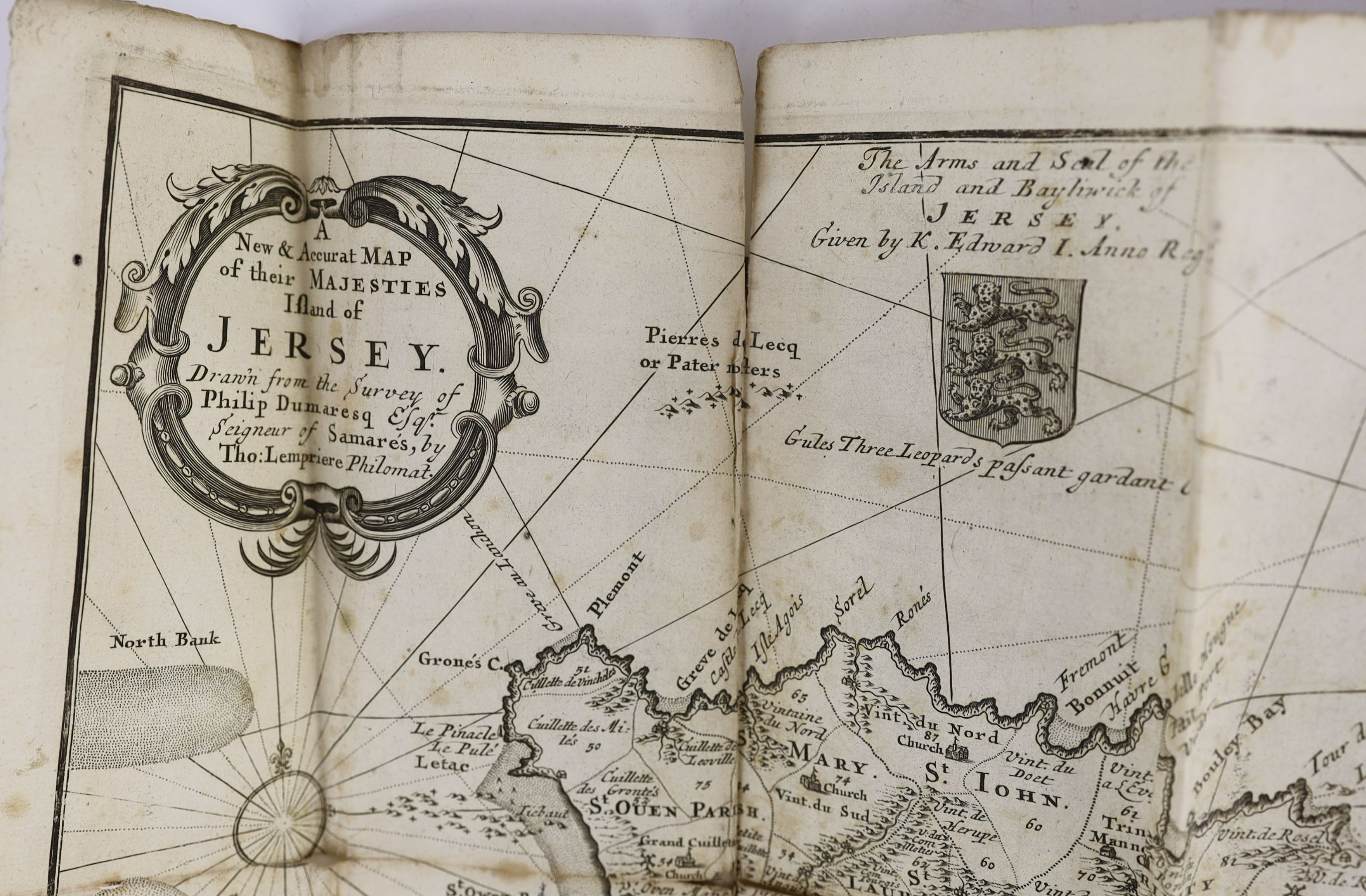 Falle, Philip - An Account of the Isle of Jersey, 8vo, calf, with folding map, John Newton, London, 1694